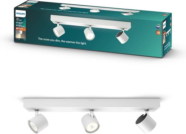 Philips Star WarmGlow 3-spot LED Spotlight 3 x 4.5 Watt White
