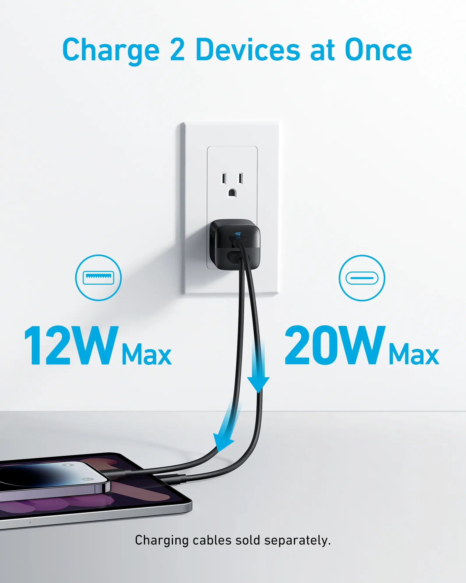 ANKER 323 CHARGER 33W 1A/1C, BLACK