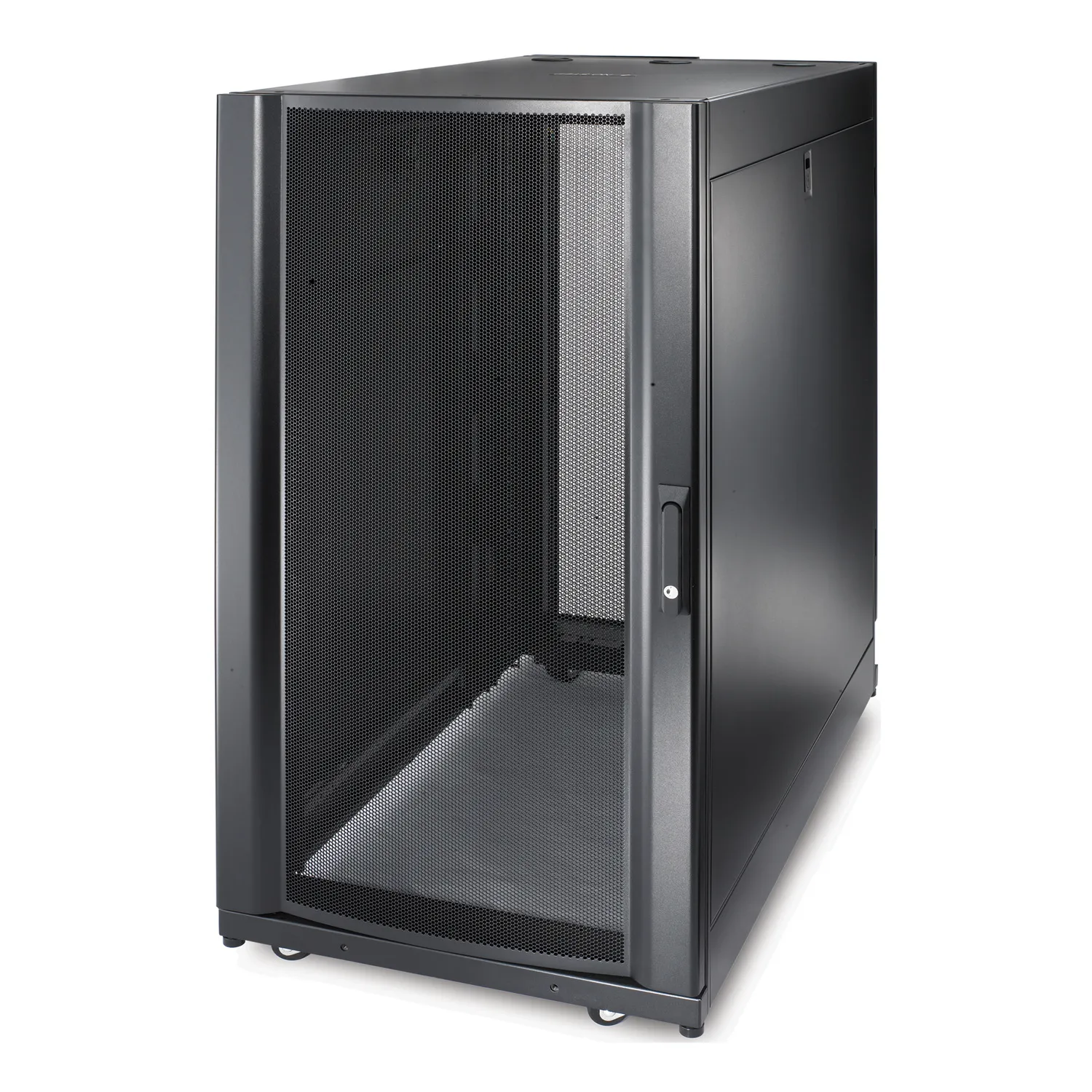 APC NetShelter SX 24U 19" Rack Enclosure Black 600mm Wide x 1070mm Deep 89 Kg. Includes: Casters, Roof, Doors, Key(s), Leveling feet, Roof, Side Panels.
