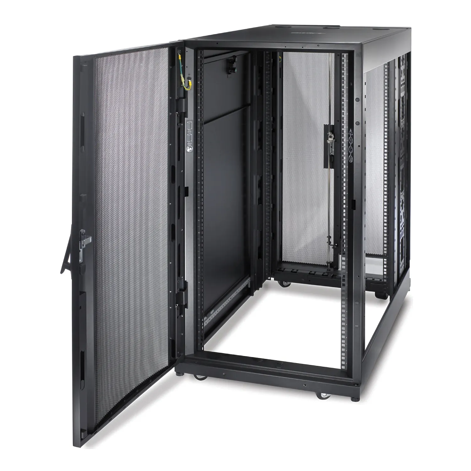APC NetShelter SX 24U 19" Rack Enclosure Black 600mm Wide x 1070mm Deep 89 Kg. Includes: Casters, Roof, Doors, Key(s), Leveling feet, Roof, Side Panels.