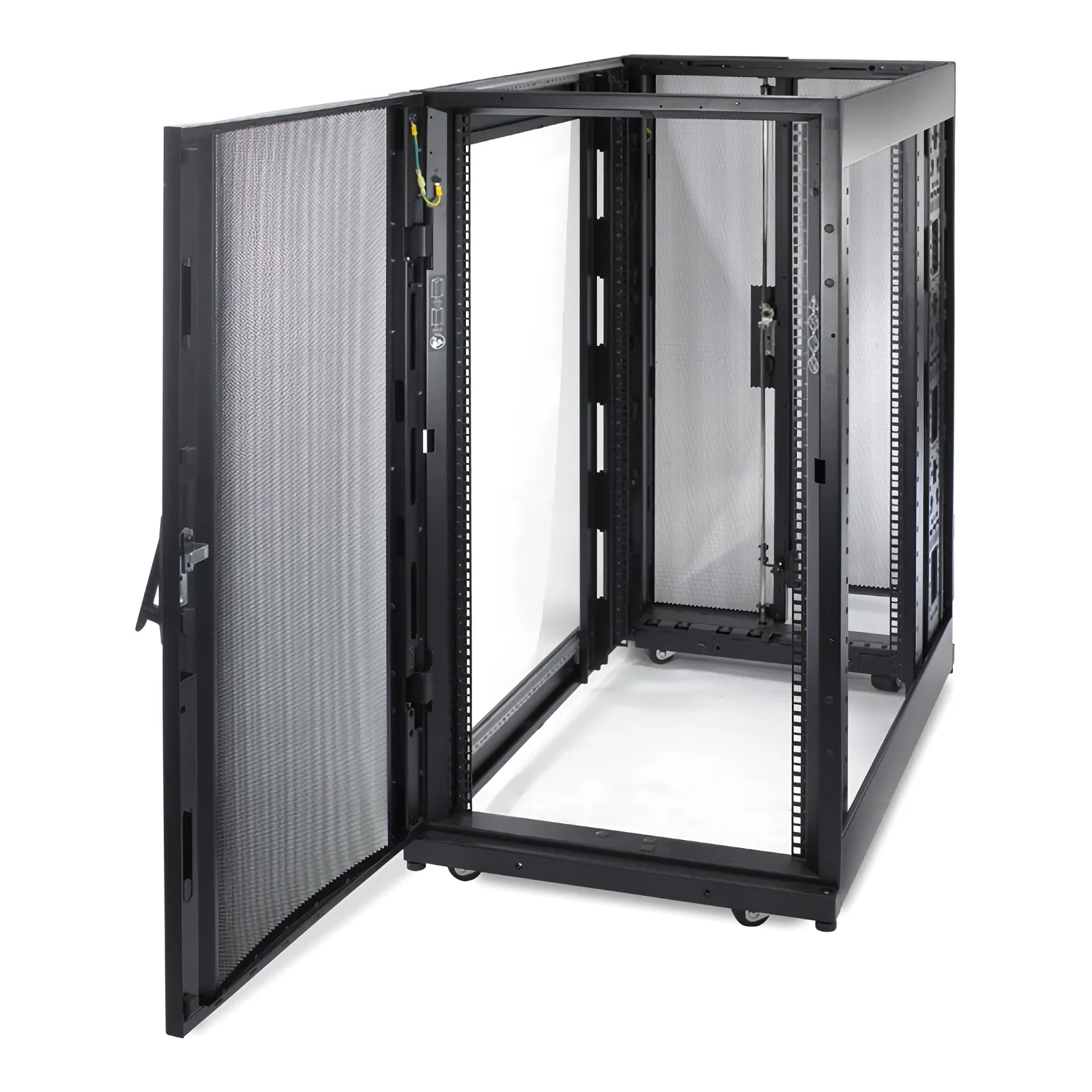 APC NetShelter SX 24U 19" Rack Enclosure Black 600mm Wide x 1070mm Deep 89 Kg. Includes: Casters, Roof, Doors, Key(s), Leveling feet, Roof, Side Panels.