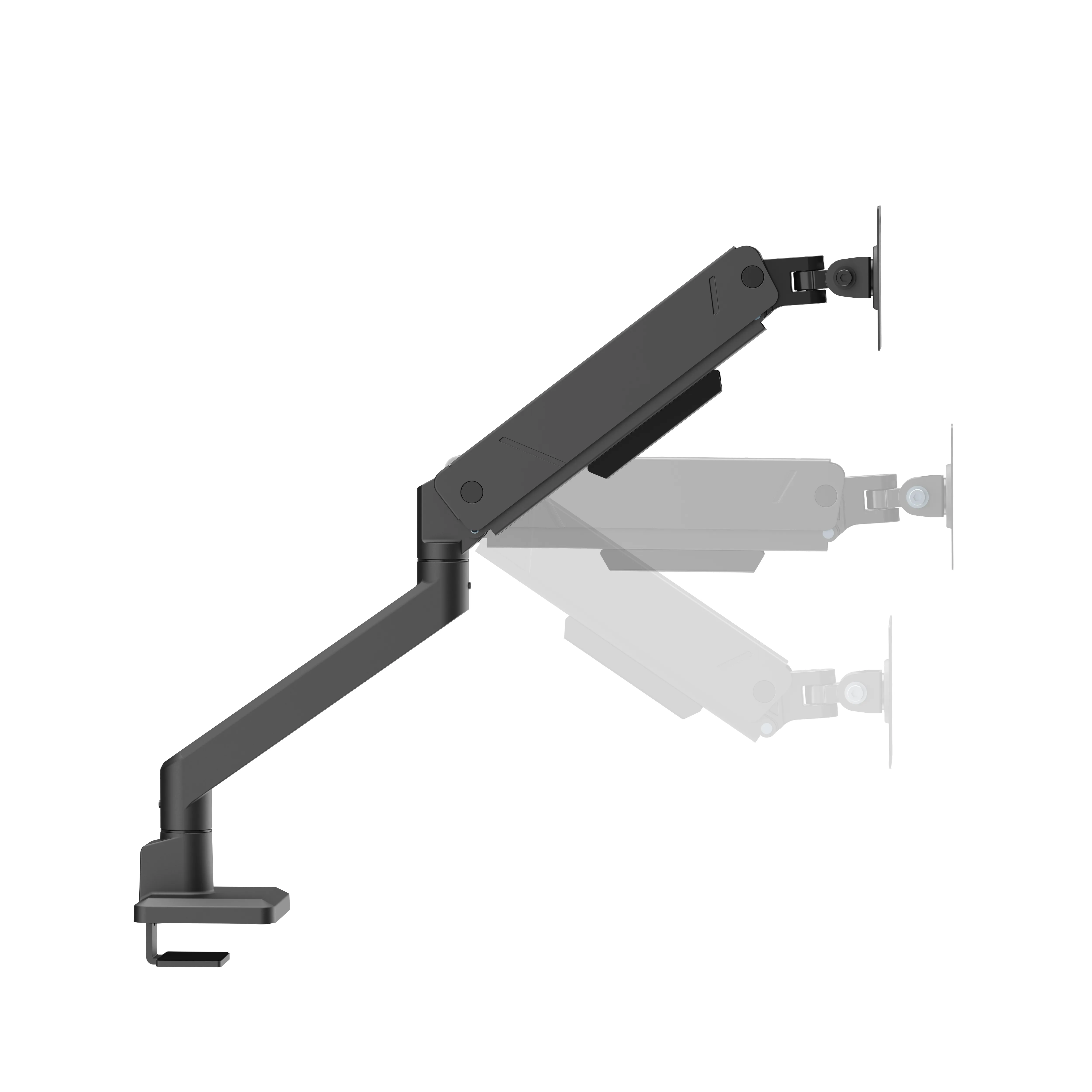 DELTACO ARM-536-1 Desk Mount, for 1 monitor, 17-45", with gas spring, 16kg, VESA 75/100, Black