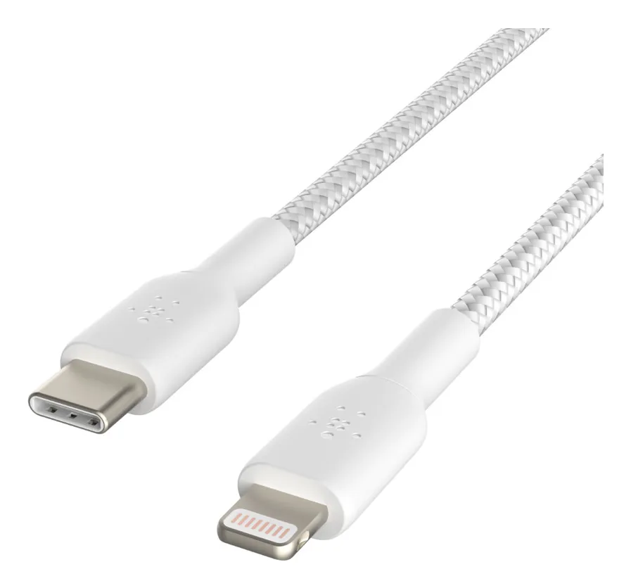 Belkin Boost Charge Braided USB-C - Lightning - cable, 2 m, White