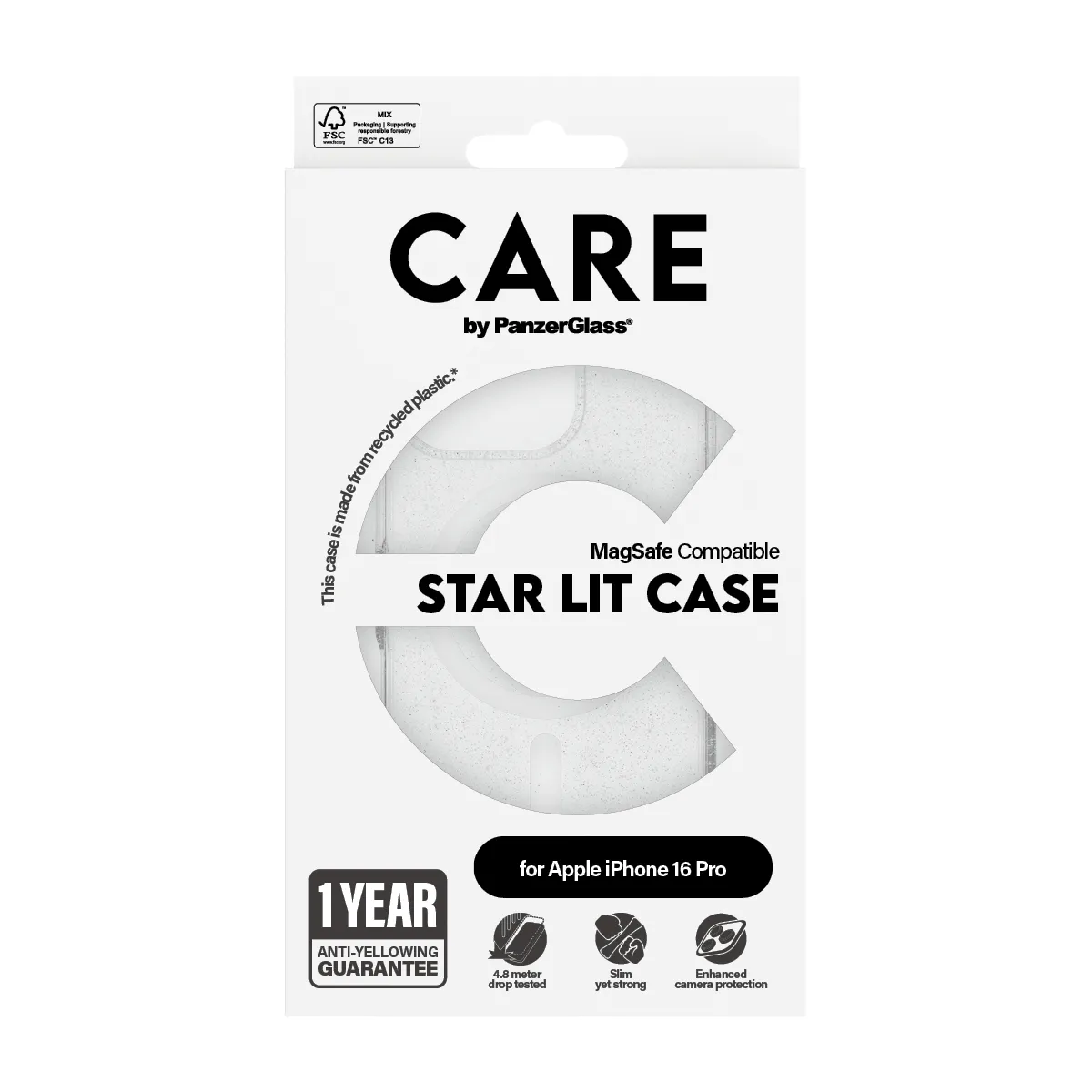 Care by PanzerGlass iPhone 16 Pro MagSafe Star Lit skal, Vit