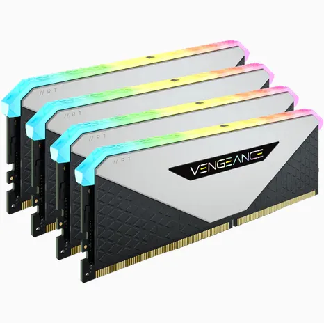 Corsair Vengeance RGB RT 32GB (4 x 8GB) DDR4 DRAM 3600MHz C18 Memory Kit, valkoinen