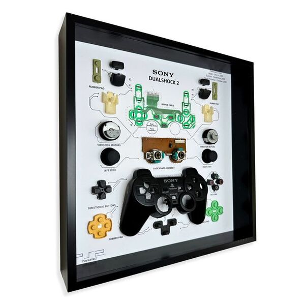 GRC Retro Art Sony PS2 Dual Shock 2 Controller -display, Musta