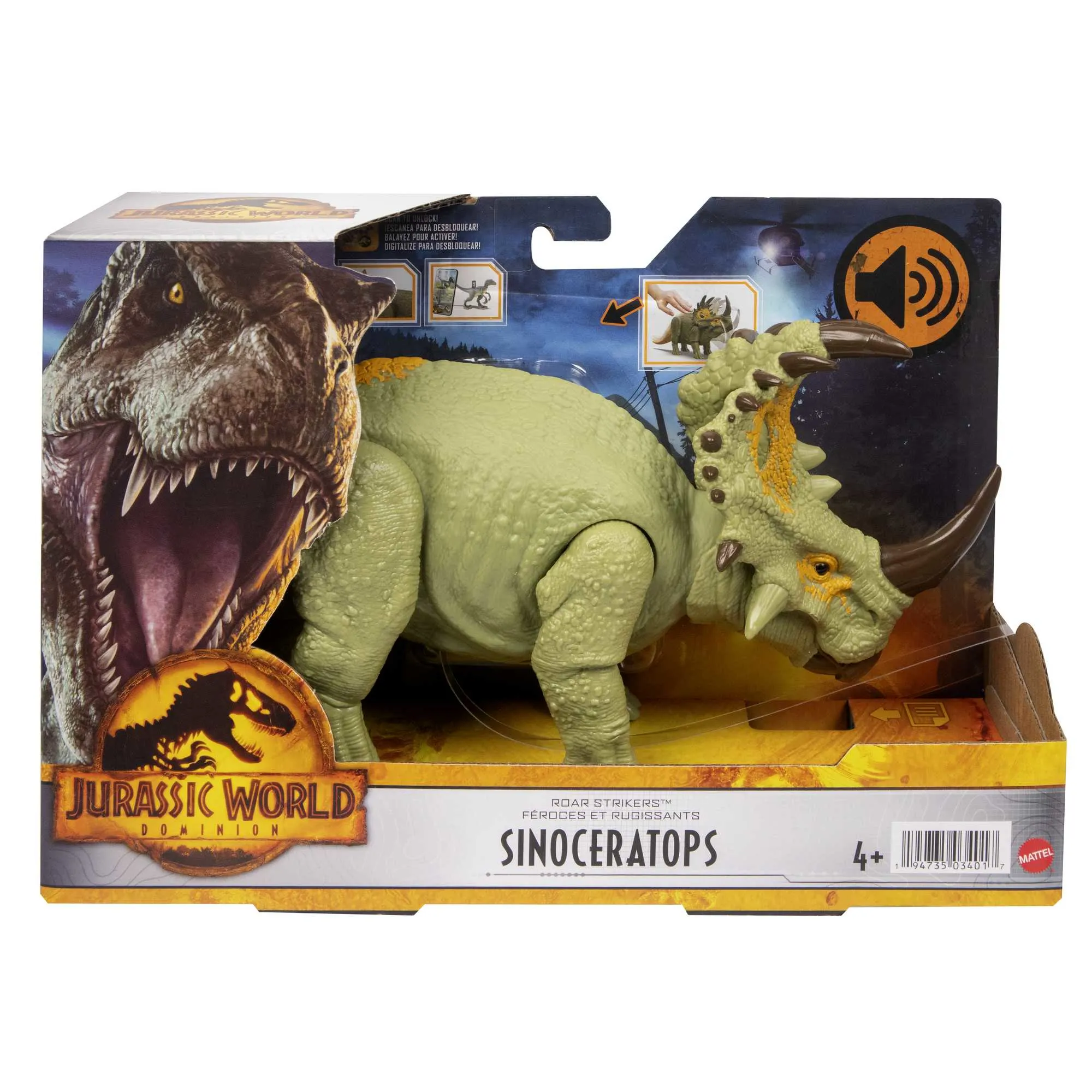Mattel Jurassic World Roar Strikers Sinoceratops Toy Figure