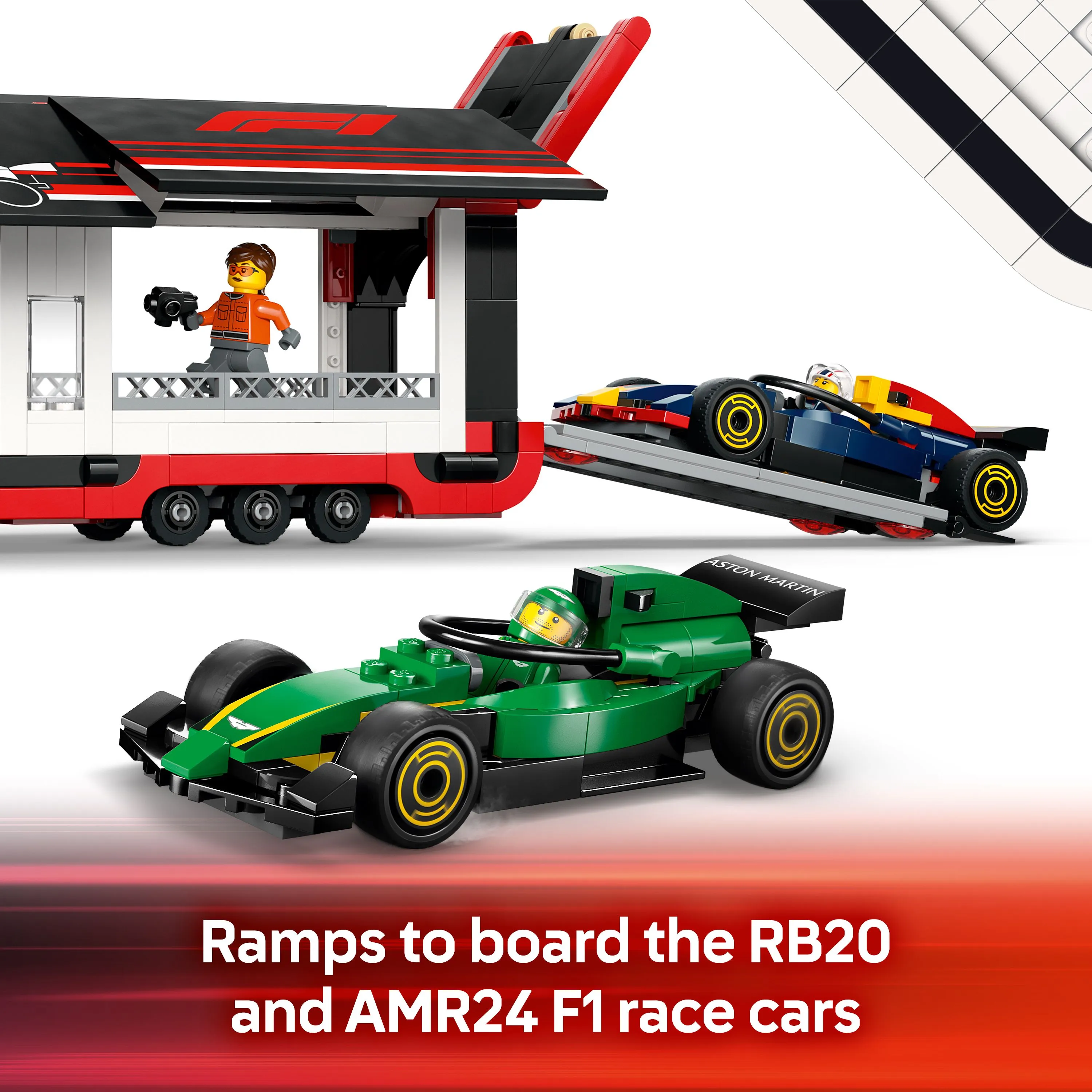 LEGO City F1 Truck and F1 Cars RB20 and AMR24 60445