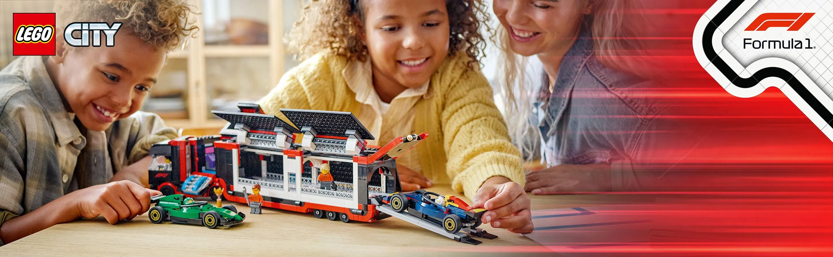 LEGO City F1 Truck and F1 Cars RB20 and AMR24 60445