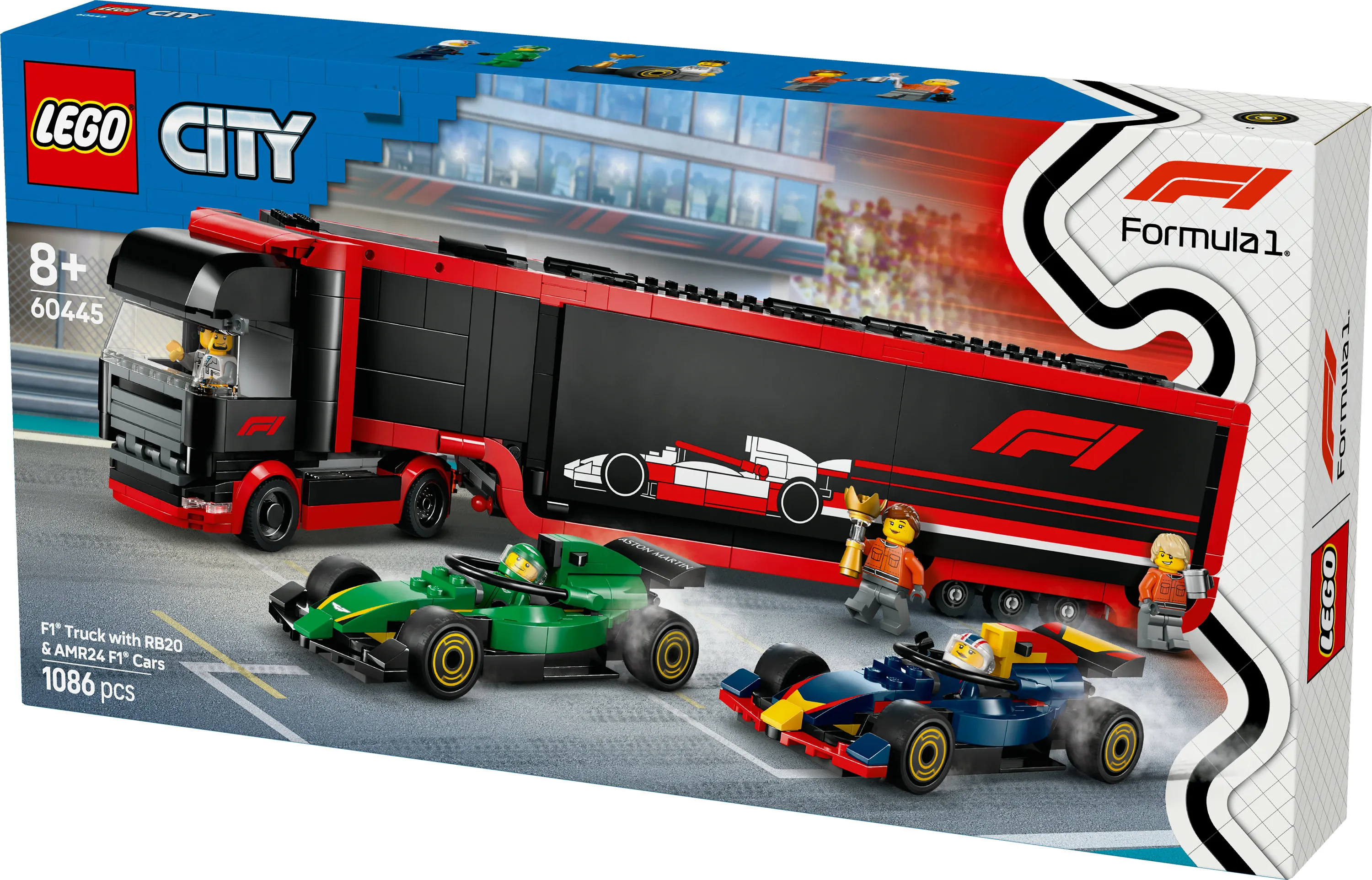 LEGO City F1 Truck and F1 Cars RB20 and AMR24 60445