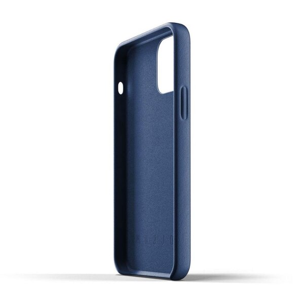 Mujjo Full Leather, iPhone 12 / 12 Pro - Wallet Case, Blue