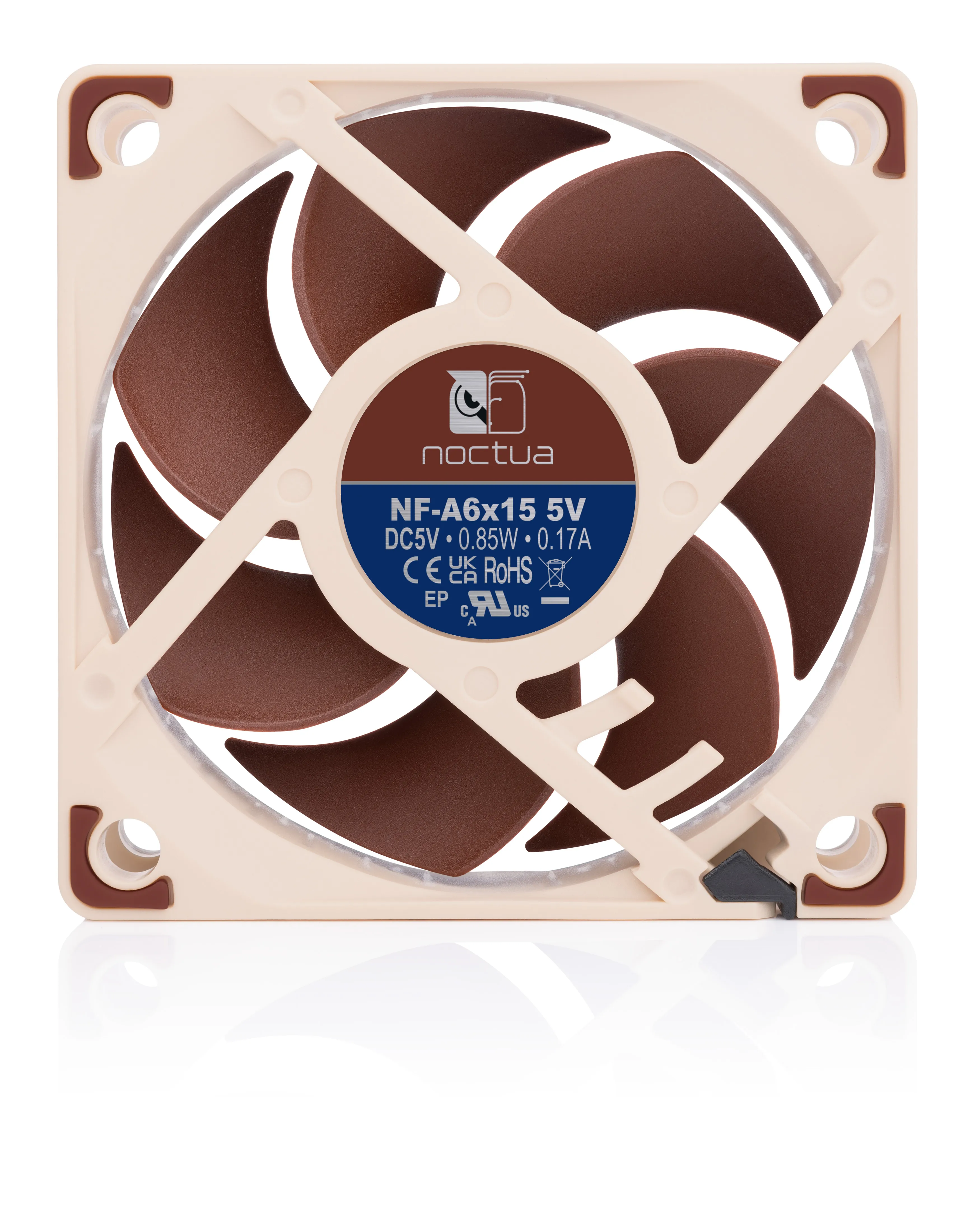 Noctua NF-A6x15 5V -kotelotuuletin, 60 x 60 x 15 mm, Beige/Ruskea