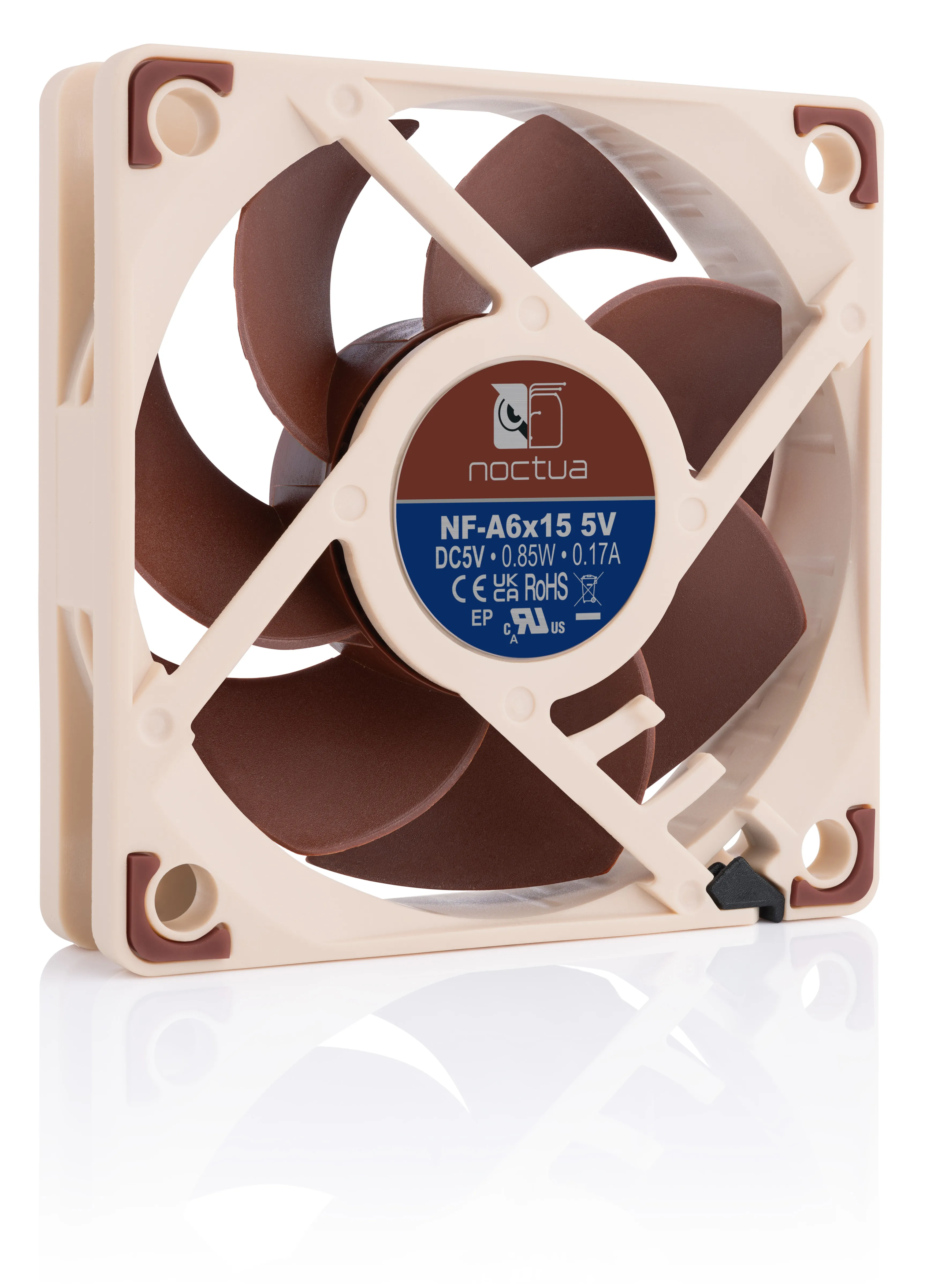 Noctua NF-A6x15 5V -kotelotuuletin, 60 x 60 x 15 mm, Beige/Ruskea