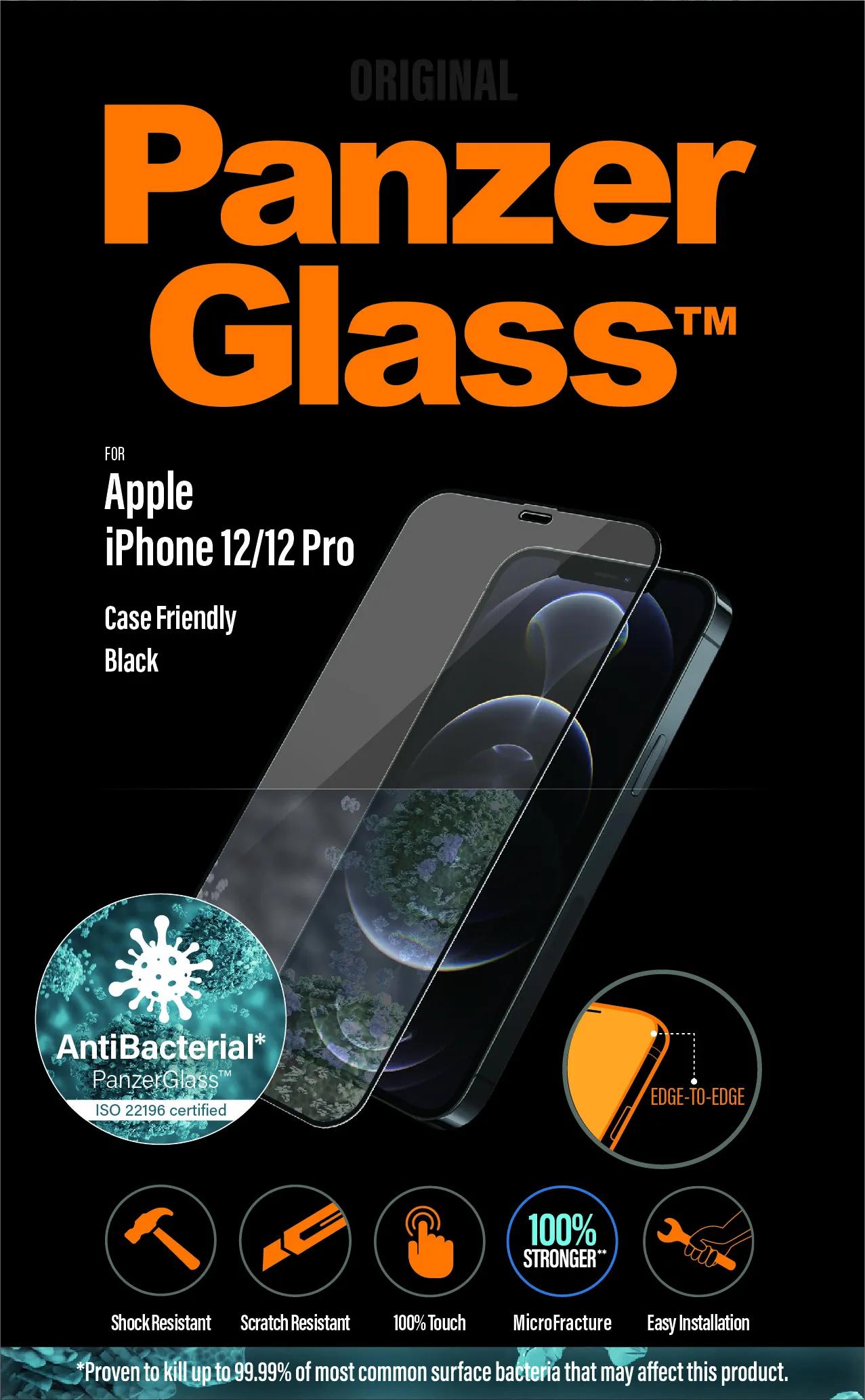 PanzerGlass Case Friendly, iPhone 12 / 12 Pro - Screen Glass
