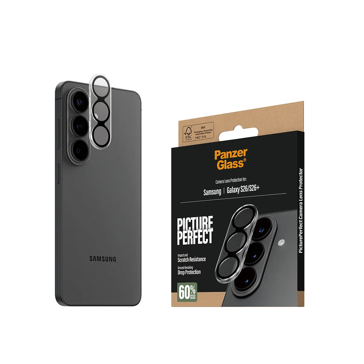 PanzerGlass Galaxy S26 / S26 Plus -kameran linssinsuoja