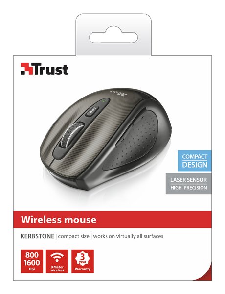 Trust Kerb Compact - wireless mouse, Black/Titanium