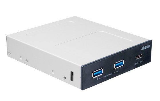 Akasa USB Type-C Frontpanel, 10 Gigabit, USB 3.1 Gen2, svart