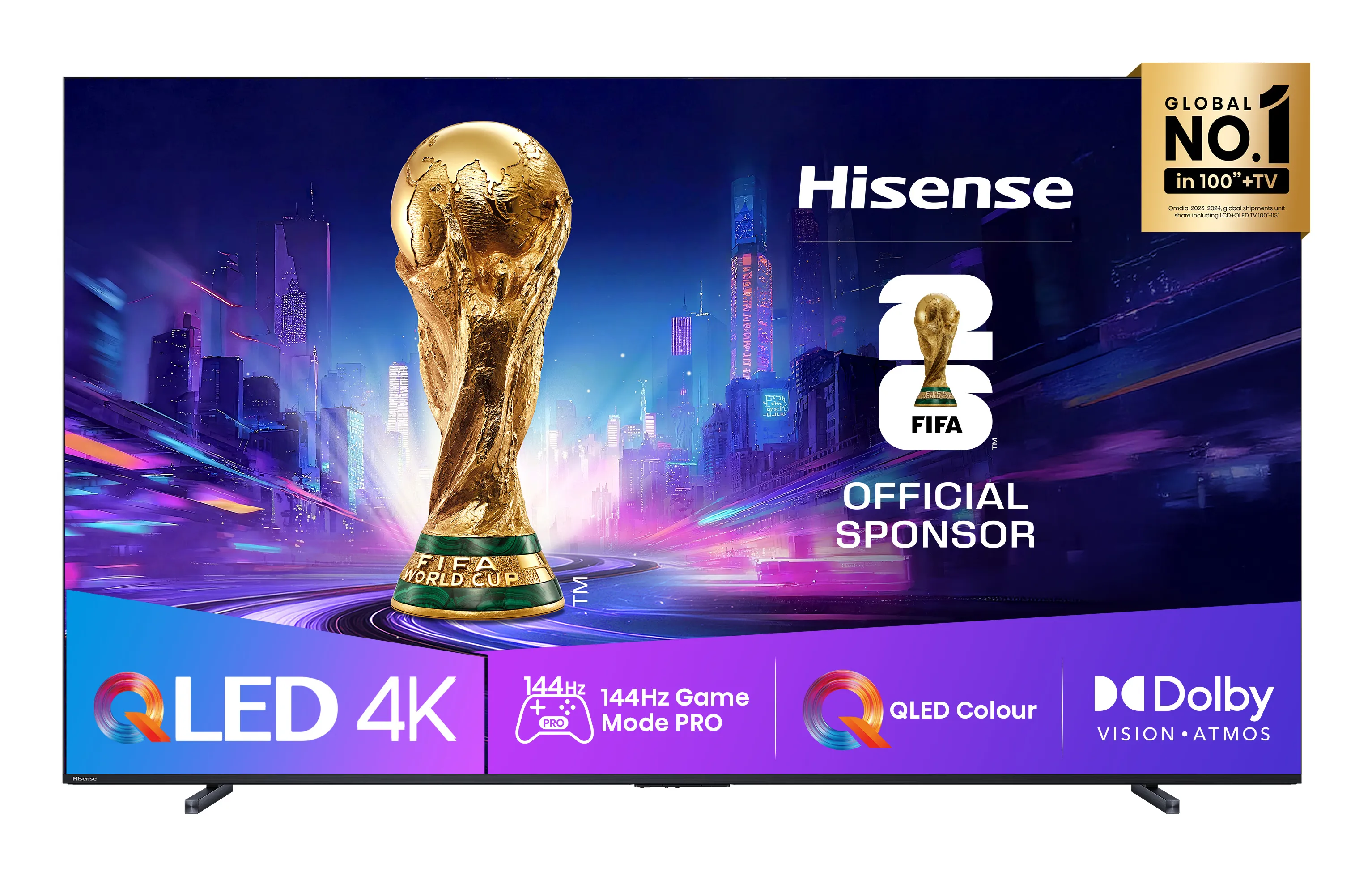 Hisense 100E7Q PRO 100" 4K QLED VIDAA TV, 144 Hz, HDR10+, Dolby Vision