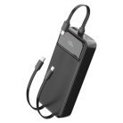 Spello ForcePack 20000mAh Power Bank SP21 | with 3 Integrated Cables | Black | 4 Outputs | Low-current Charging Mode