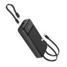 Spello ForcePack 20000mAh Power Bank SP21 | with 3 Integrated Cables | Black | 4 Outputs | Low-current Charging Mode