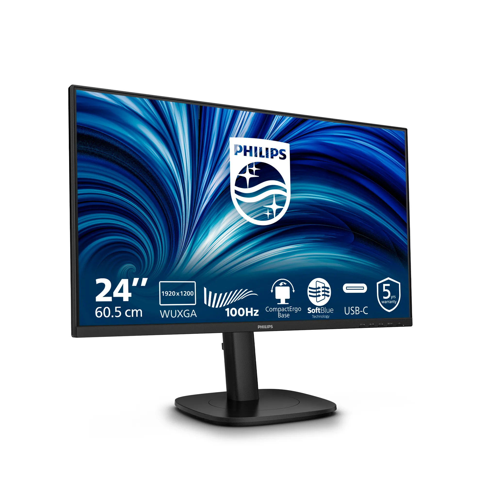 PHILIPS 24inch 1920x1200 100Hz IPS Flat H/A 150 MM DICOM TUV EyeSafe certified USB HUB SPEAKERS DP HDMI Bri 300cd/m2 TCO 10