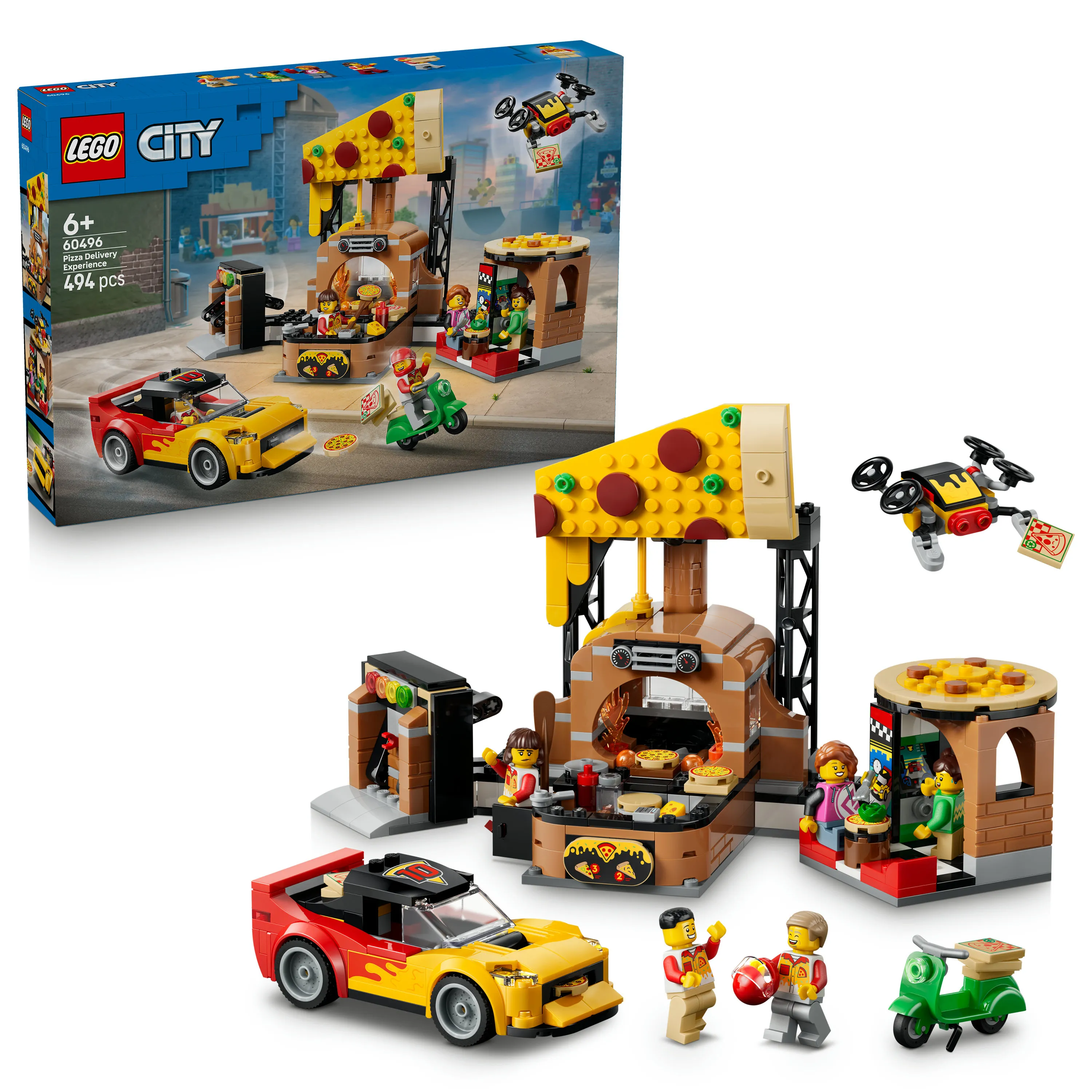 LEGO City Pizza Delivery with Vehicles 60496