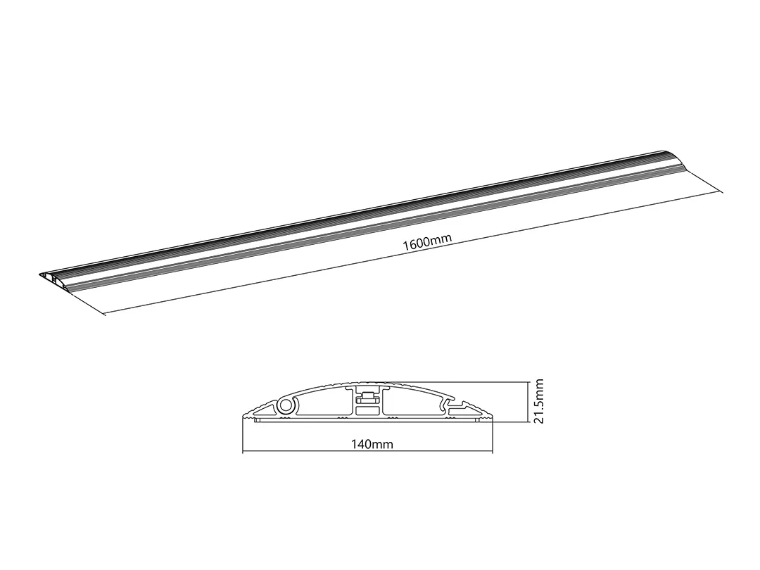 M Cable Cover Floor Aluminum - 139mm W - 1600mm L