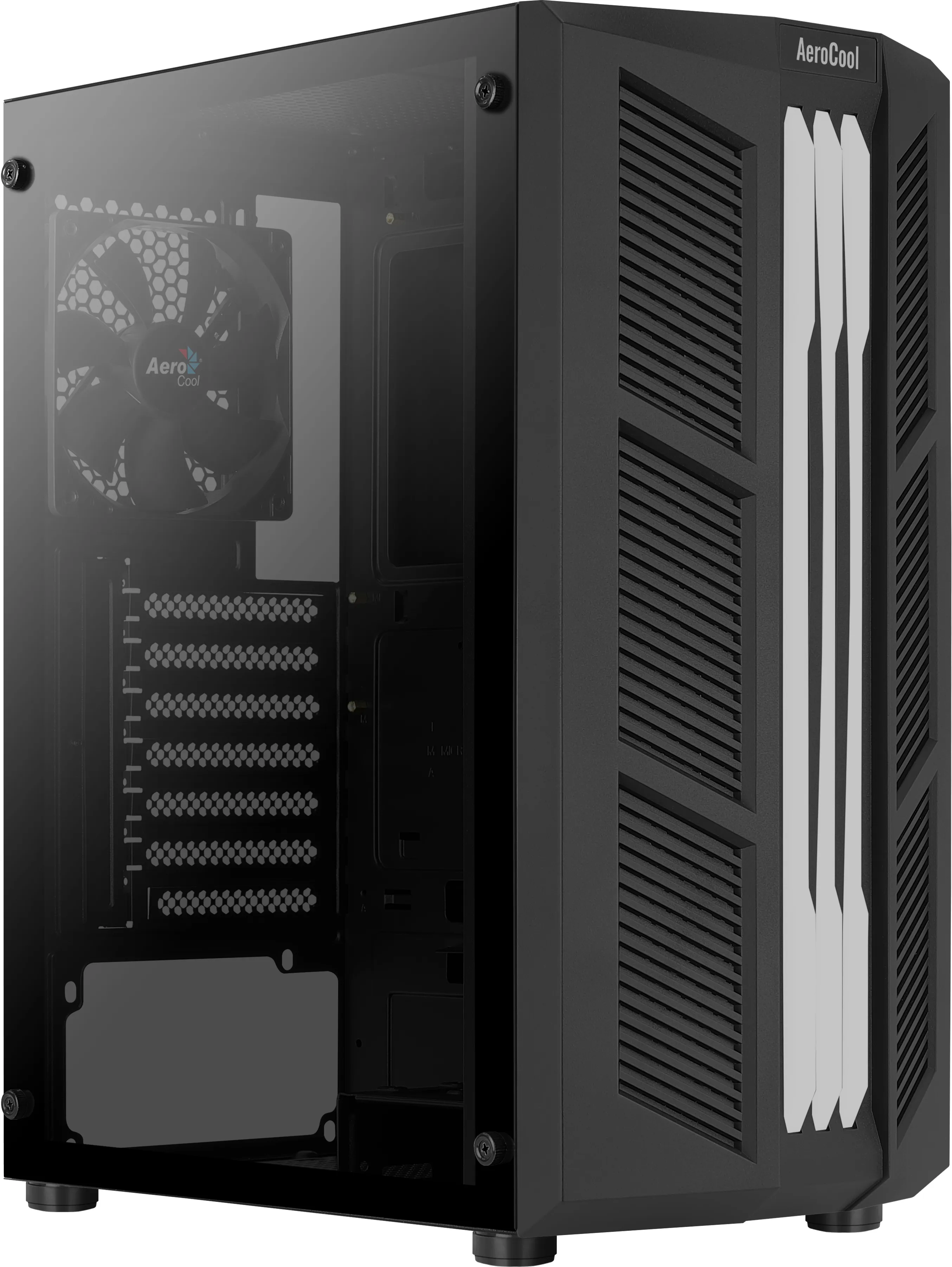 Aerocool Prime V1 Midi-Tower Case with window and RGB lighting, Black