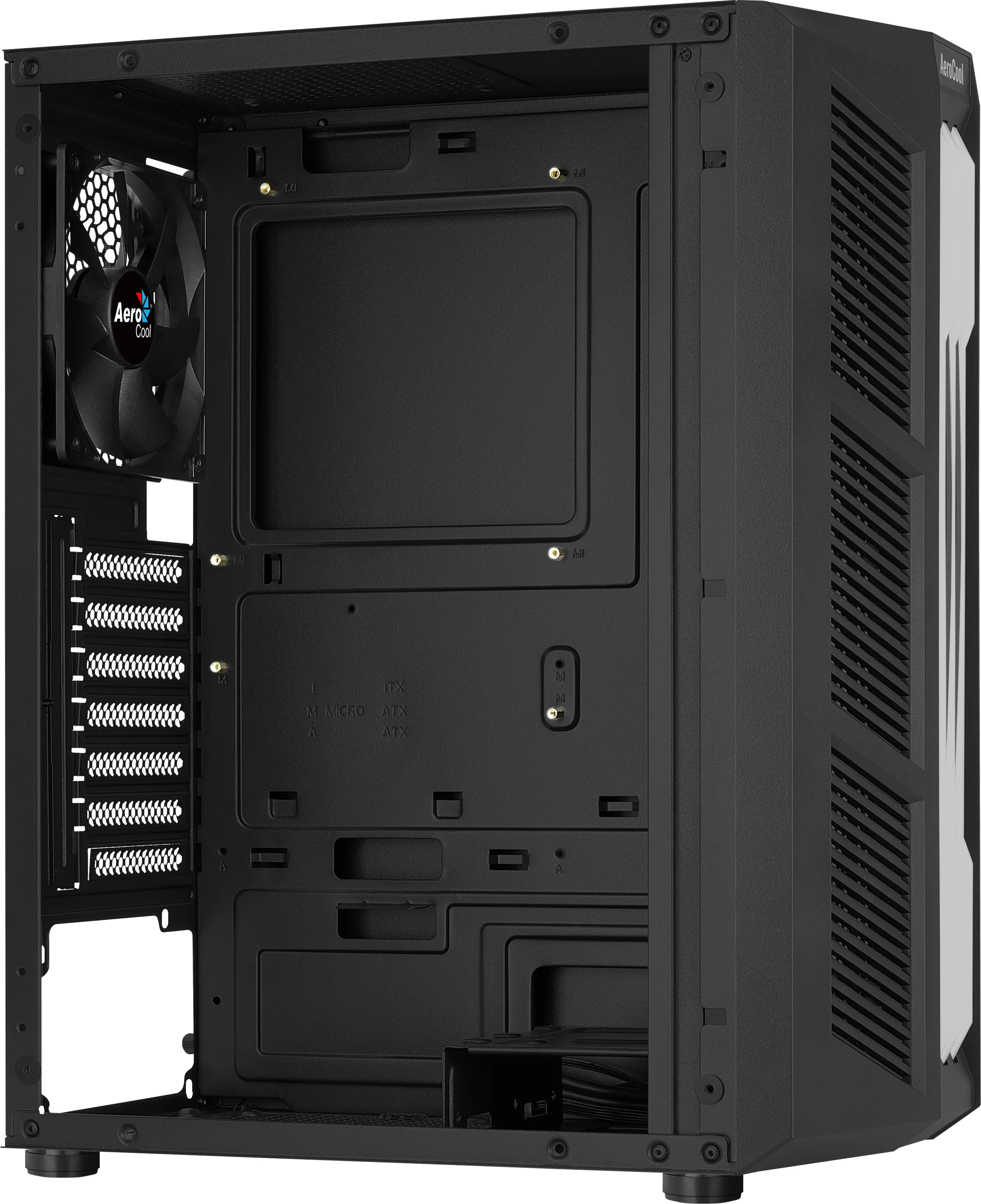 Aerocool Prime V1 Midi-Tower Case with window and RGB lighting, Black