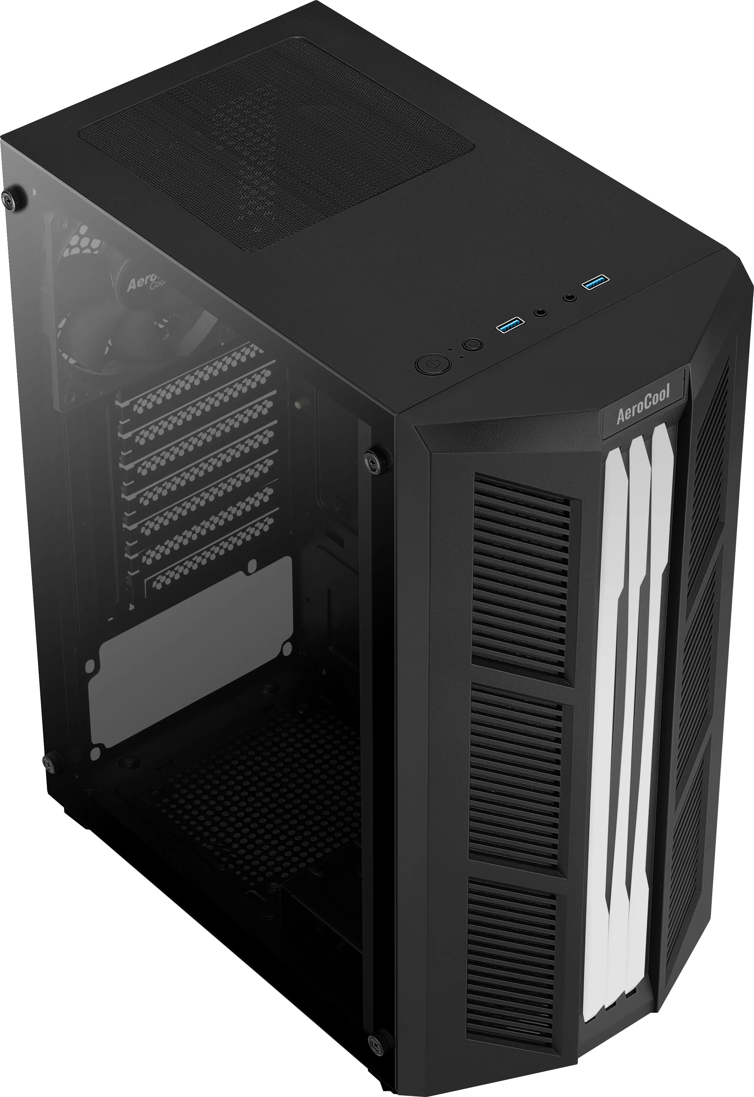Aerocool Prime V1 Midi-Tower Case with window and RGB lighting, Black