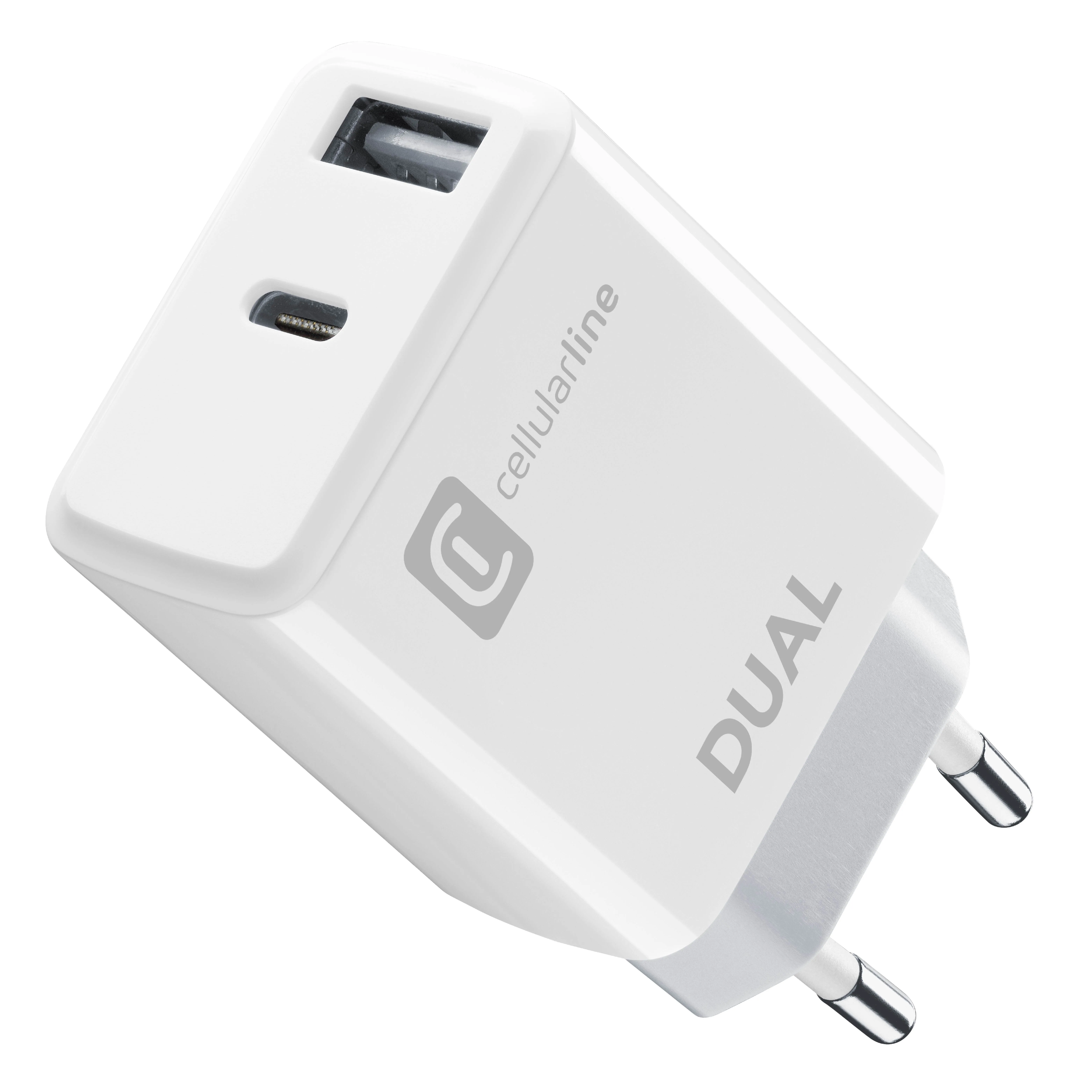CELLULARLINE Dual Port Apple Charger 20W - WHITE CELLULARLINE Dual Port Apple Charger 20W - WHITE
