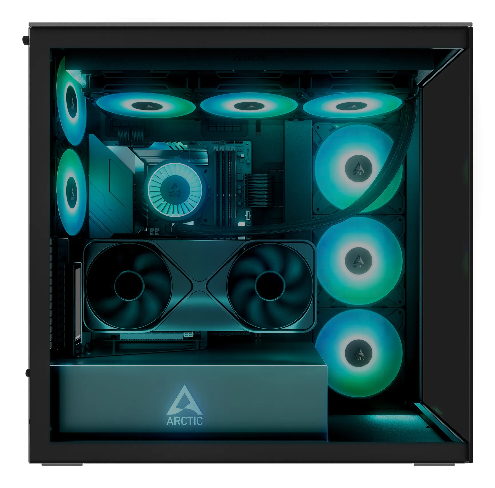 ARCTIC Xtender VG Midi-Tower Case with window and RGB lighting, Black