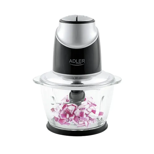 Adler AD 4082 Chopper, Glass Bowl, 1.2 Liters, 550 Watts, Black / Grey / Silver