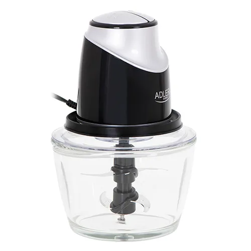 Adler AD 4082 Chopper, Glass Bowl, 1.2 Liters, 550 Watts, Black / Grey / Silver