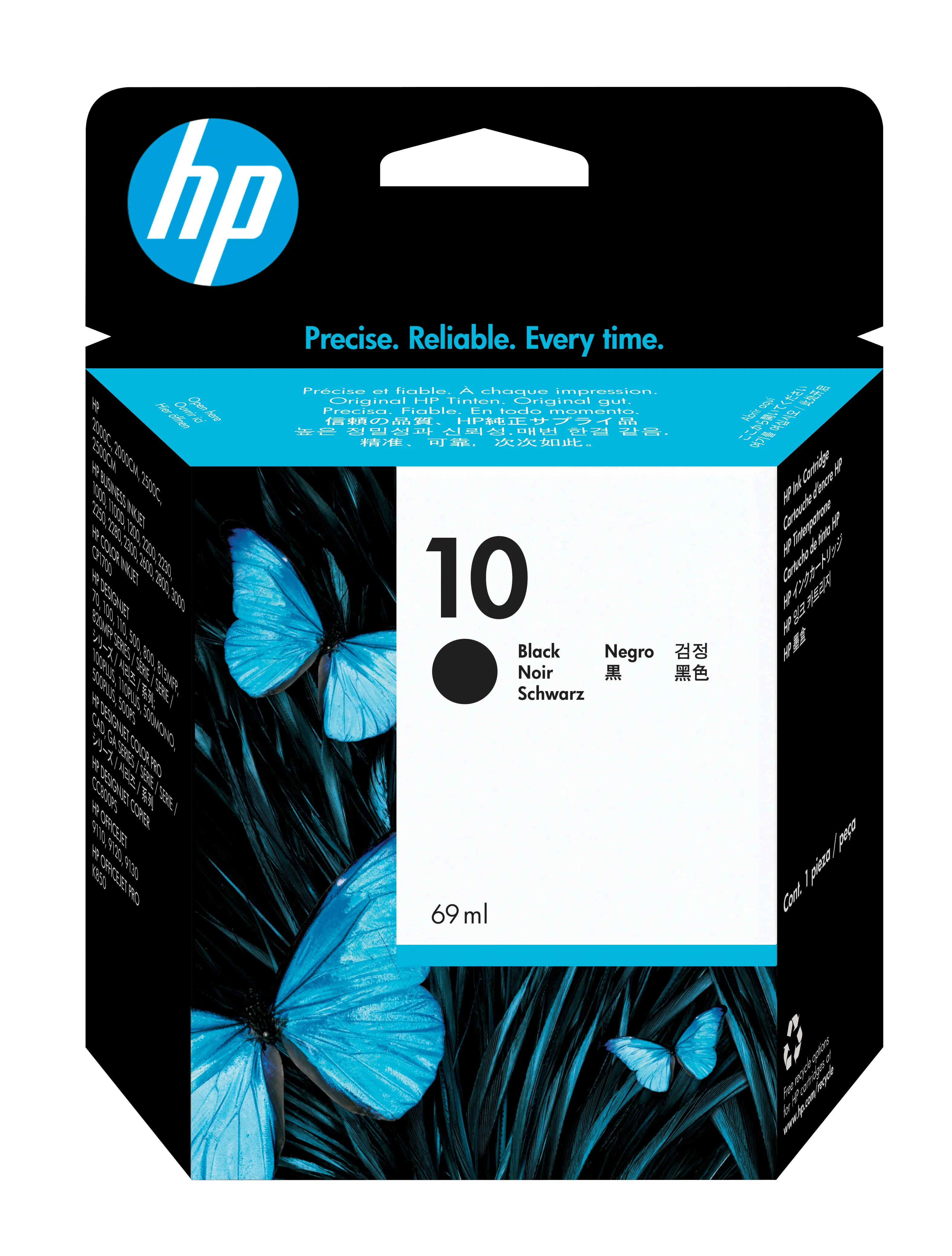 HP 10 -mustekasetti, 69 ml, musta