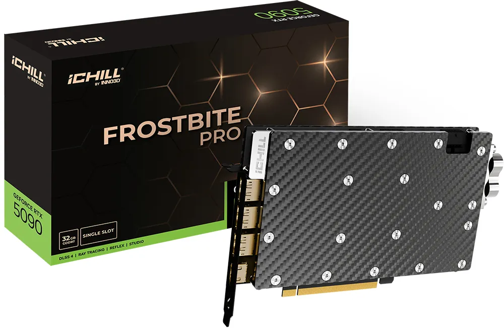 Inno3D GeForce RTX 5090 iCHILL Frostbite Pro 32 Gt OC -näytönohjain Inno3D GeForce RTX 5090 iCHILL Frostbite Pro 32 Gt OC -näytönohjain
