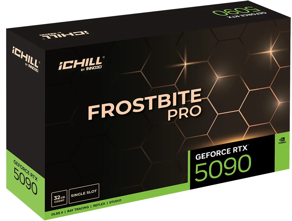 Inno3D GeForce RTX 5090 iCHILL Frostbite Pro 32 Gt OC -näytönohjain Inno3D GeForce RTX 5090 iCHILL Frostbite Pro 32 Gt OC -näytönohjain