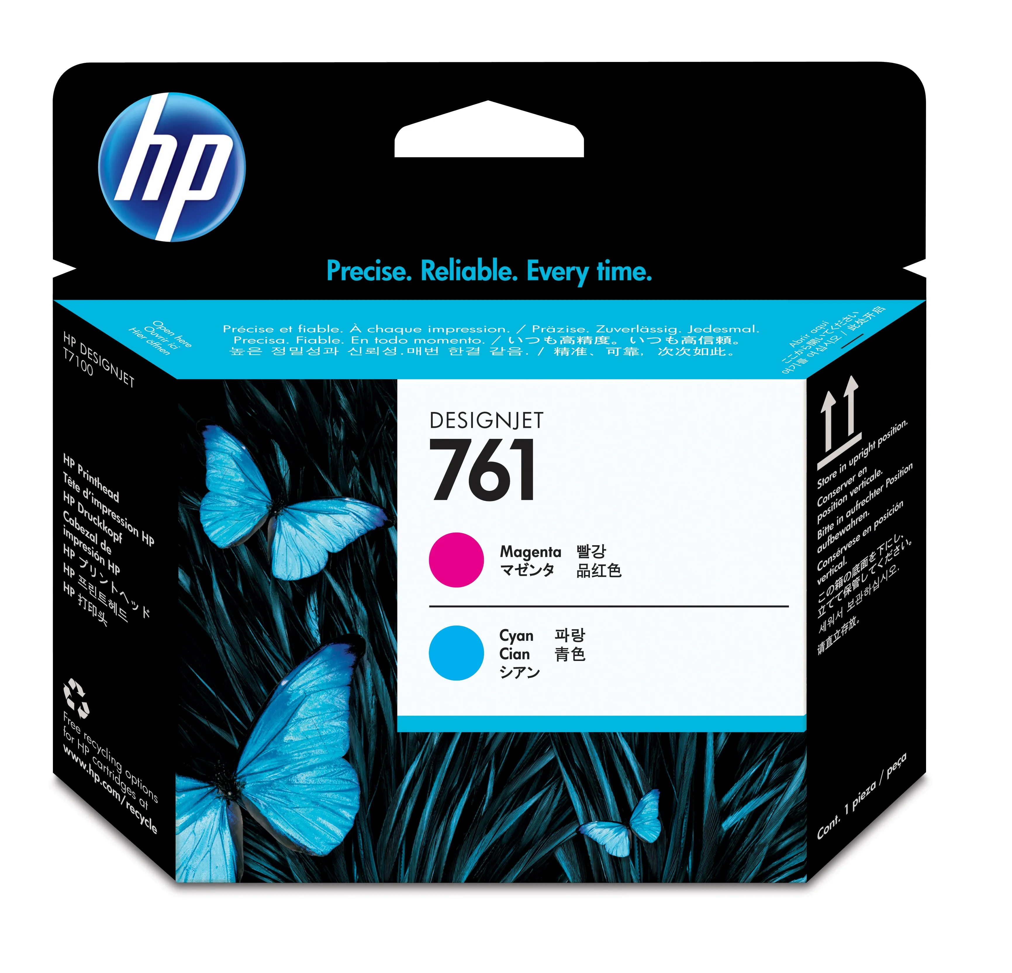 HP 761 printhead magenta + cyan Designjet T7100