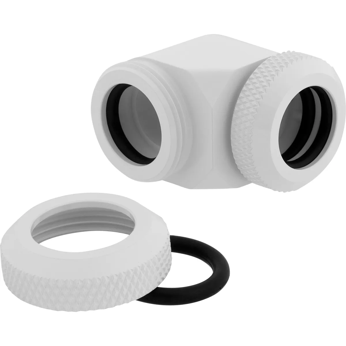 Corsair Fitting (hard tube),XF Hardline 2-pack (90&deg; Angled 12mm OD compression_ glossy white)