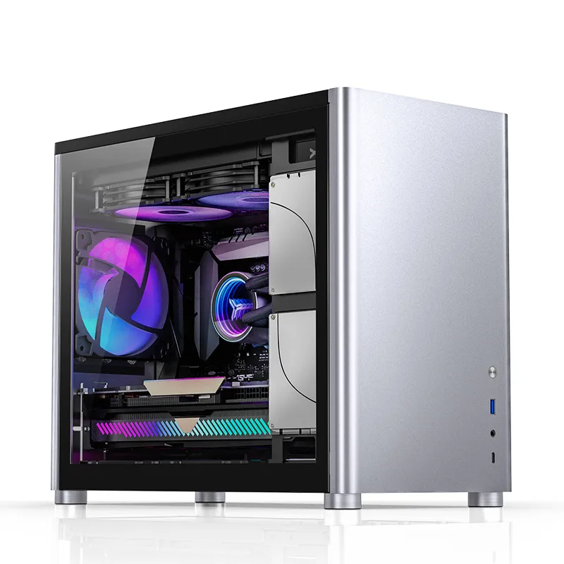 Jonsbo D30, tempered glass -Micro-ATX case, silver