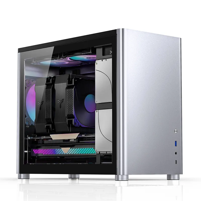 Jonsbo D30, tempered glass -Micro-ATX case, silver