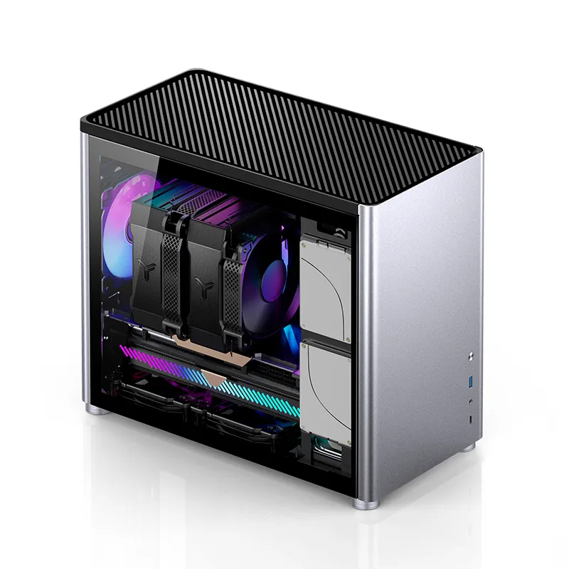 Jonsbo D30, tempered glass -Micro-ATX case, silver