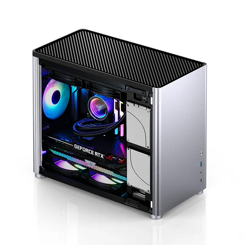 Jonsbo D30, tempered glass -Micro-ATX case, silver