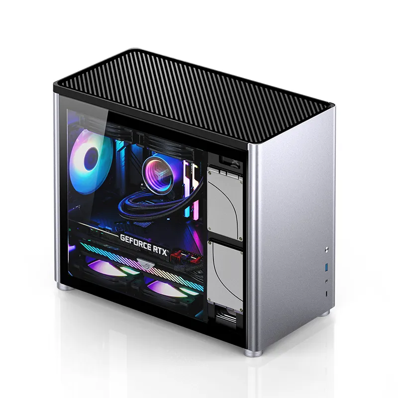 Jonsbo D30, tempered glass -Micro-ATX case, silver