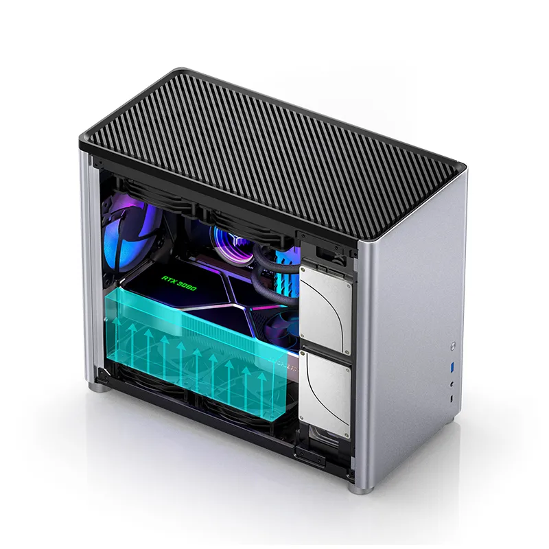 Jonsbo D30, tempered glass -Micro-ATX case, silver