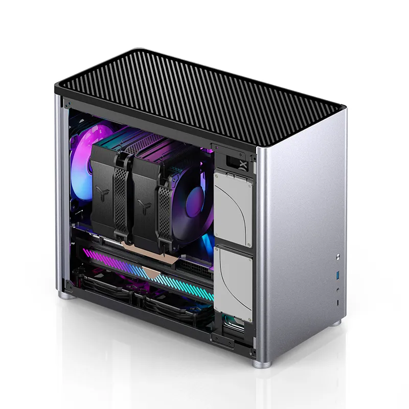 Jonsbo D30, tempered glass -Micro-ATX case, silver