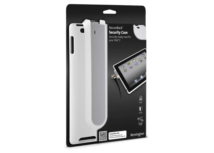 Kensington SecureBack Security - Suojakotelo web tablet -p&auml;&auml;tteelle - valkoinen malleihin Apple iPad 2