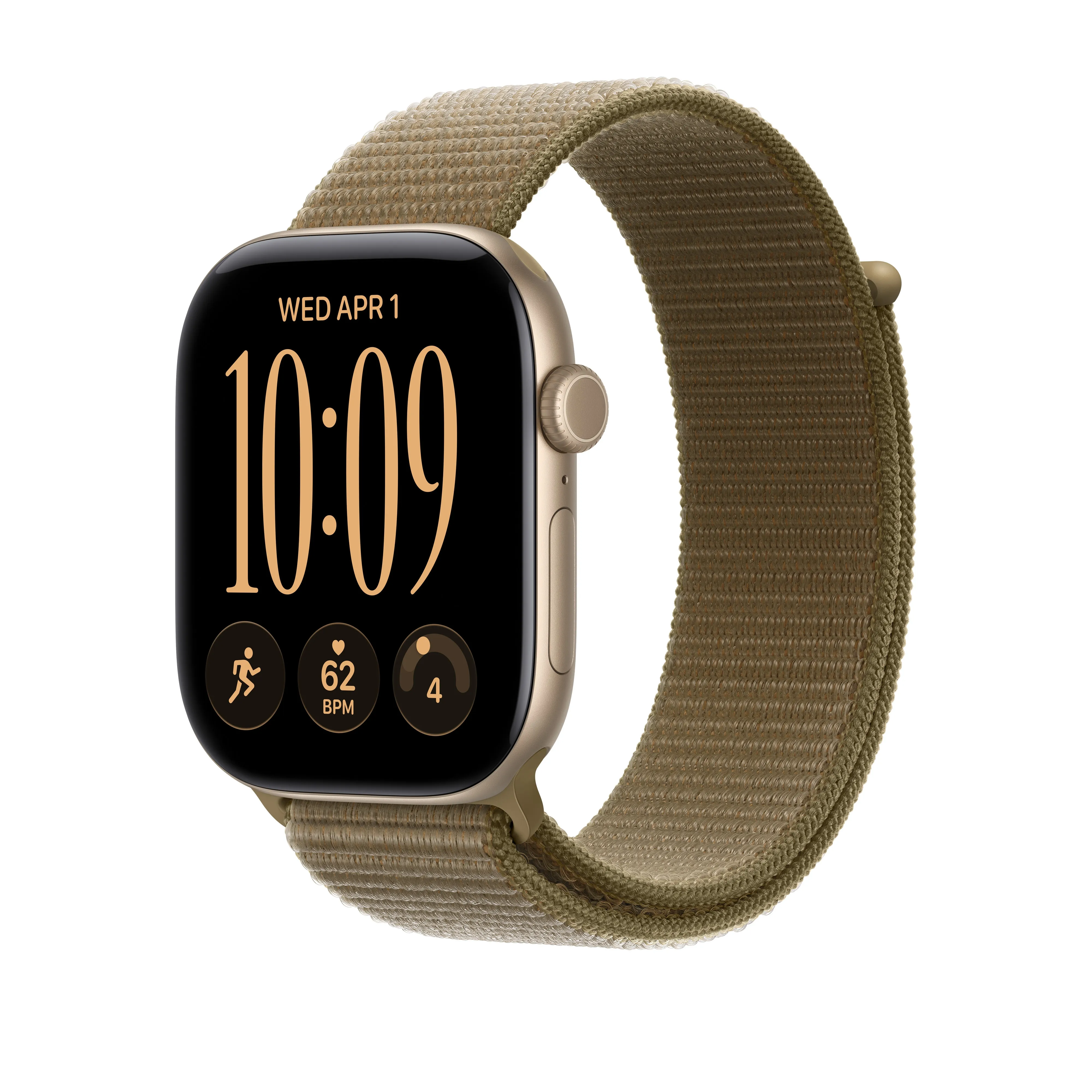 Apple Watch 46 mm -Sport Loop -ranneke, oliivinvihre&auml;