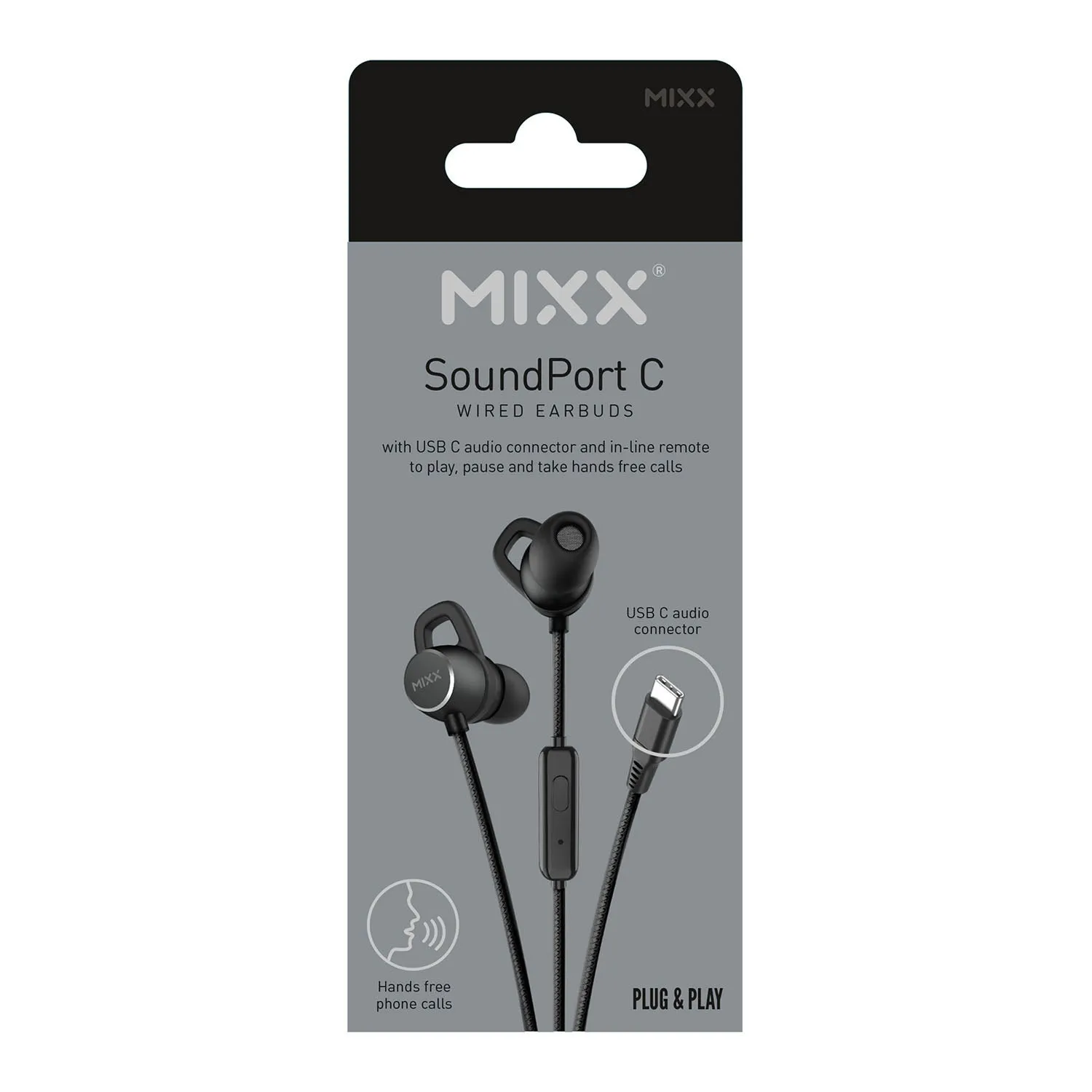 MIXX Headphone SoundPort USB-C In-Ear Wired Black