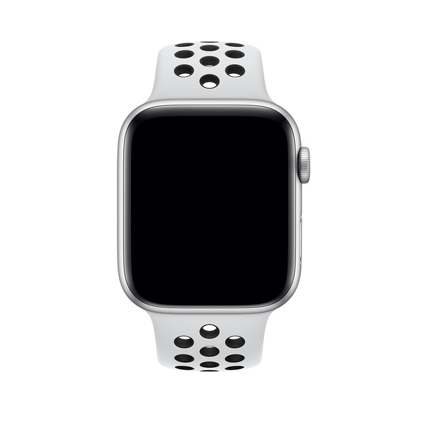 Apple Watch 44mm Pure Platinum/Black Nike Sport Band - S/M &amp; M/L